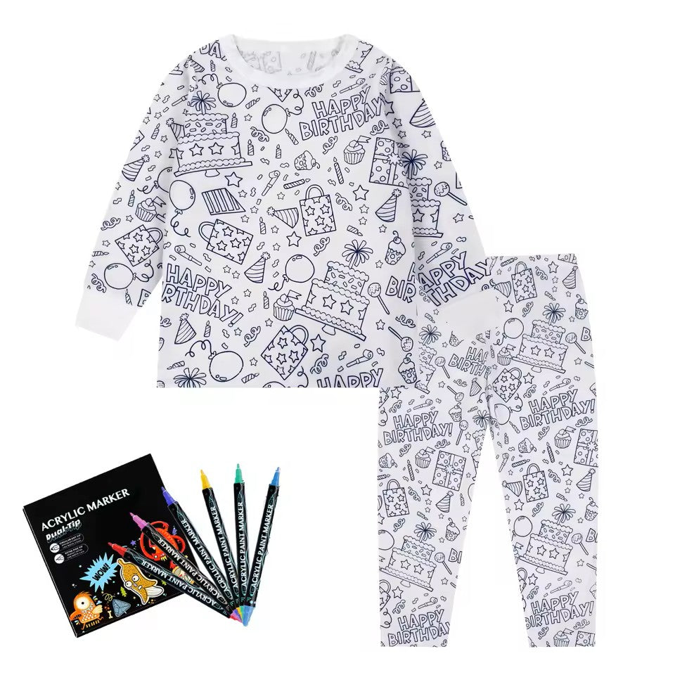 Colorful Kids Graffiti Pajamas