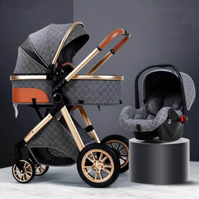 3 in 1 Luxury Baby Stroller Free Car Seat