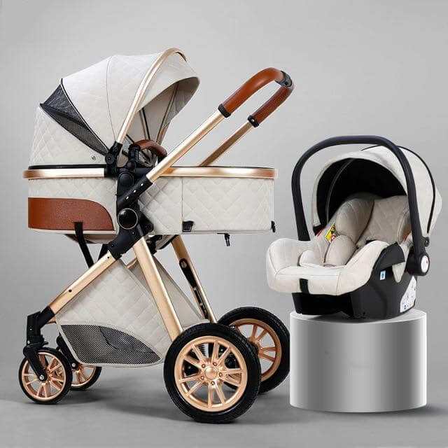 3 in 1 Luxury Baby Stroller Free Car Seat