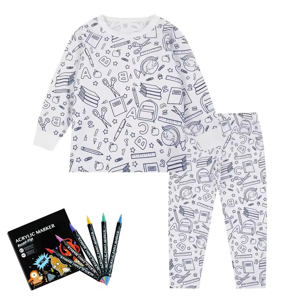 Colorful Kids Graffiti Pajamas